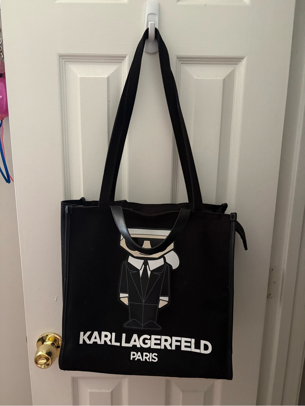 Karl Lagerfeld Black Graphic Messenger Tote